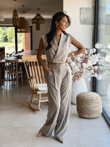 Blazer manches courtes Dalya - Taupe