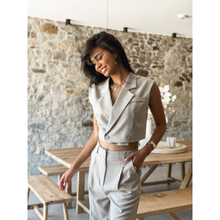 Blazer manches courtes Dalya - Taupe