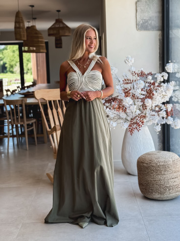 Robe longue Meylin - Kaki