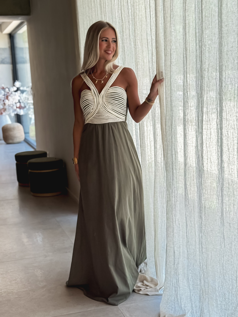 Robe longue Meylin - Kaki