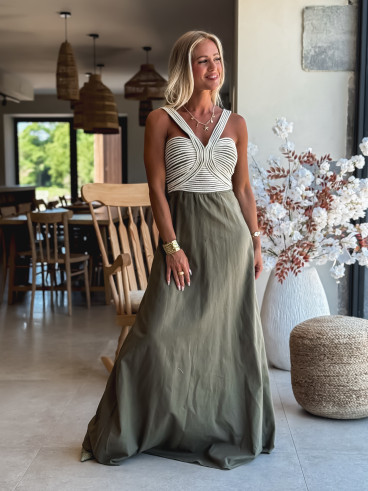 Robe longue Meylin - Kaki