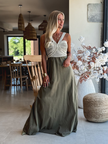 Robe longue Meylin - Kaki