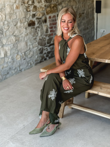 Combinaison pantalon à motifs Meryem - Kaki
