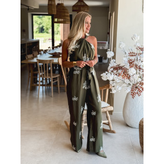 Combinaison pantalon à motifs Meryem - Kaki