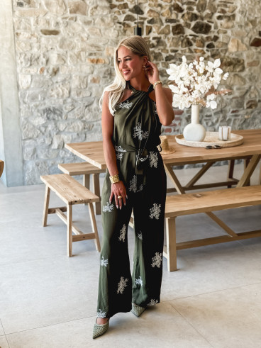Combinaison pantalon à motifs Meryem - Kaki
