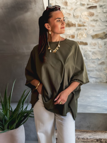 T-shirt oversize Daena - Kaki