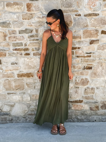 Robe Longue Indira - Kaki
