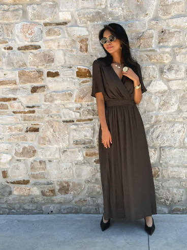 Robe longue Zenaida - Chocolat