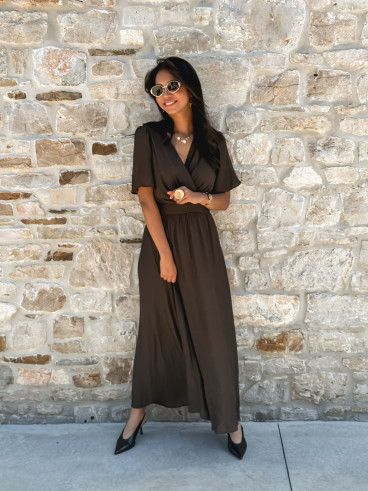 Robe longue Zenaida - Chocolat