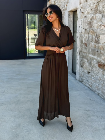 Robe longue Zenaida - Chocolat