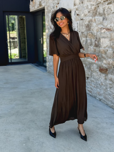 Robe longue Zenaida - Chocolat