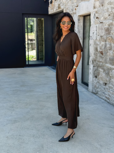 Robe longue Zenaida - Chocolat
