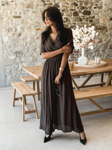 Robe longue Zenaida - Chocolat
