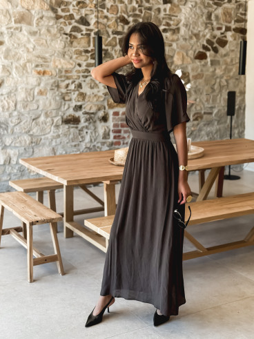 Robe longue Zenaida - Chocolat