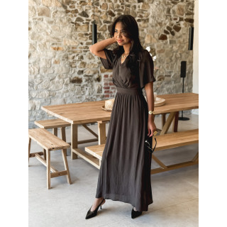 Robe longue Zenaida - Chocolat