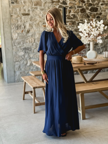 Robe longue Zenaida - Bleu marine