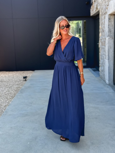 Robe longue Zenaida - Bleu marine