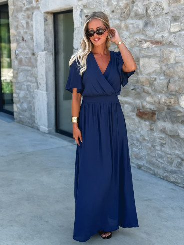Robe longue Zenaida - Bleu marine