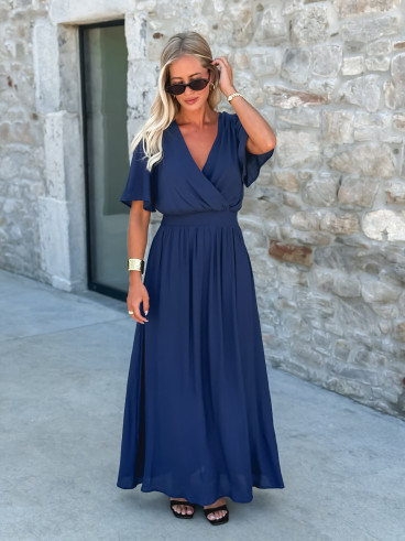 Robe longue Zenaida - Bleu marine