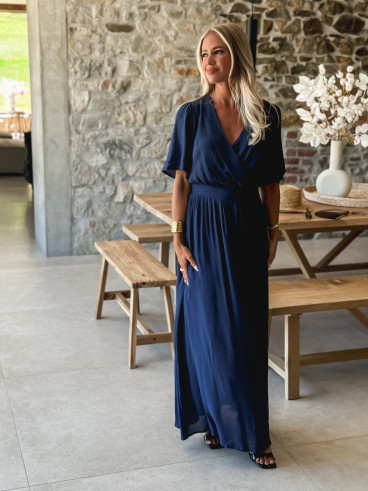 Robe longue Zenaida - Bleu marine