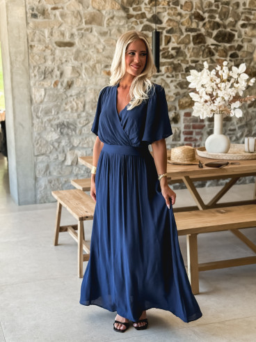 Robe longue Zenaida - Bleu marine