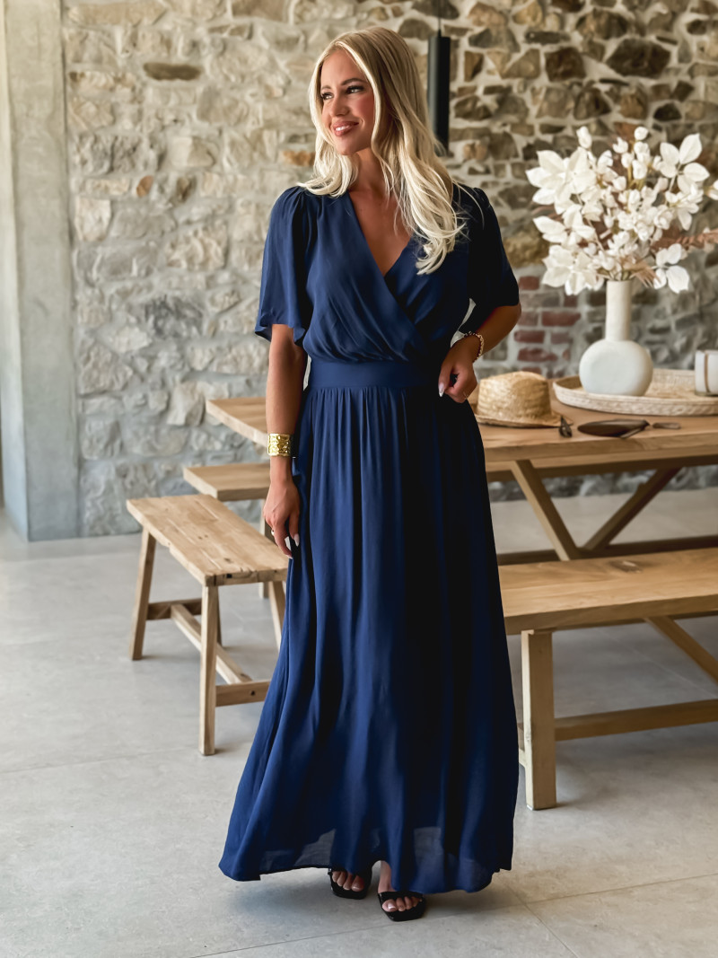 Robe longue Zenaida - Bleu marine