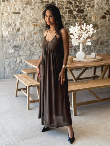 Robe Longue Indira - Chocolat