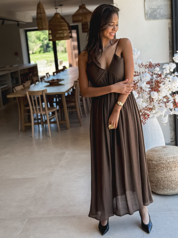 Robe Longue Indira - Chocolat