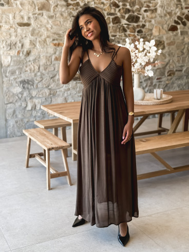 Robe Longue Indira - Chocolat