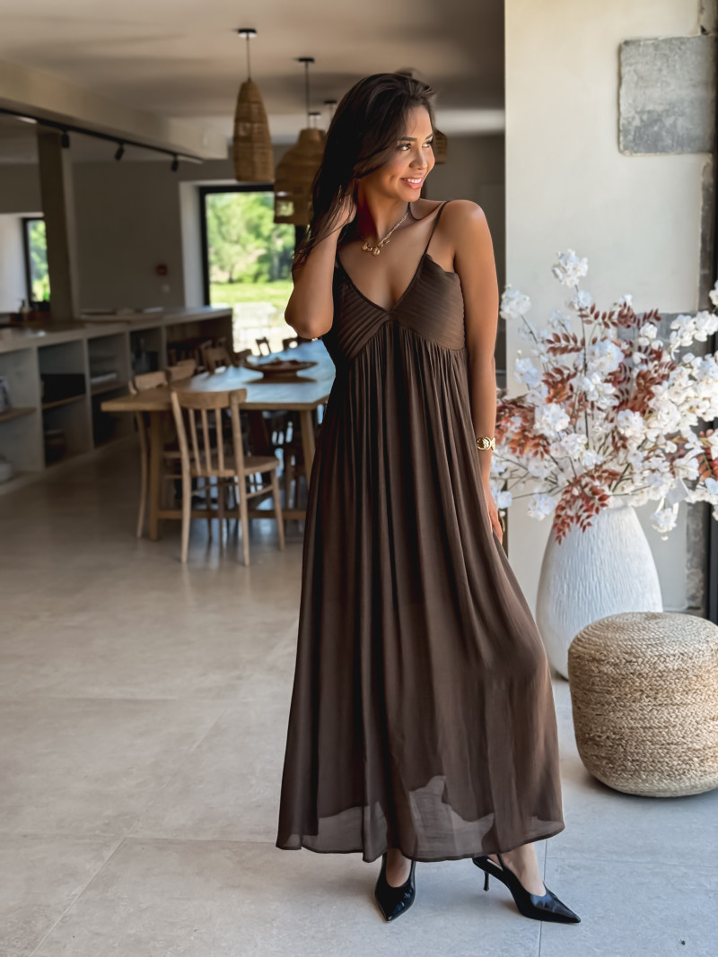 Robe Longue Indira - Chocolat