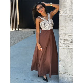 Robe longue Meylin - Chocolat