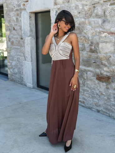 Robe longue Meylin - Chocolat