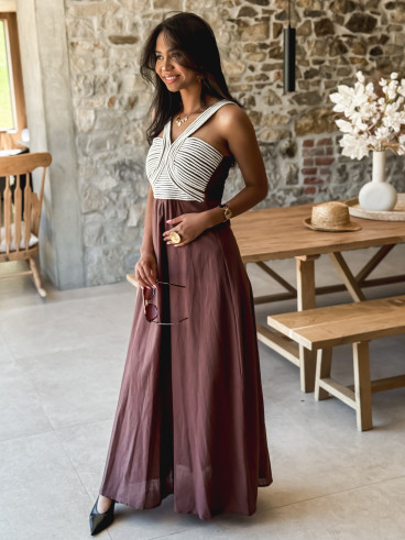 Robe longue Meylin - Chocolat