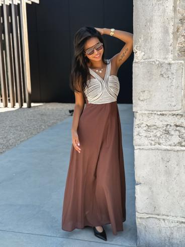 Robe longue Meylin - Chocolat