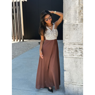 Robe longue Meylin - Chocolat