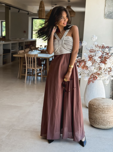 Robe longue Meylin - Chocolat