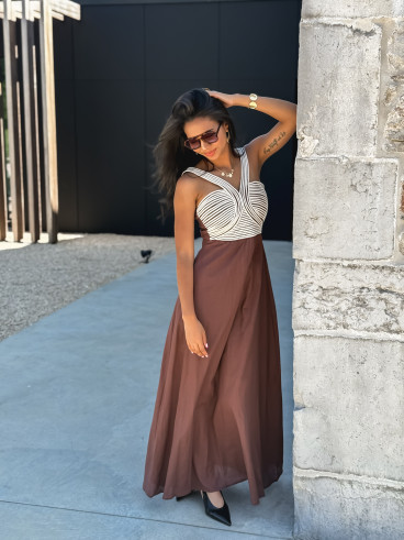 Robe longue Meylin - Chocolat