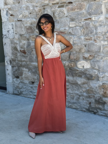 Robe longue Meylin - Brique