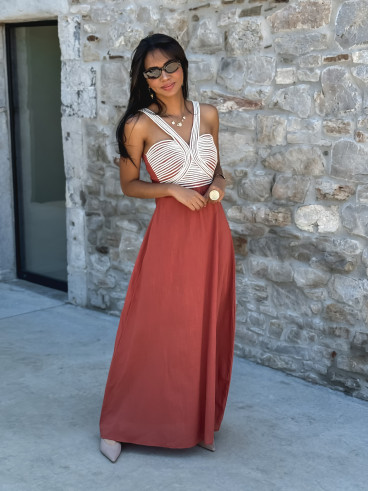 Robe longue Meylin - Brique