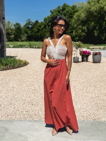 Robe longue Meylin - Brique