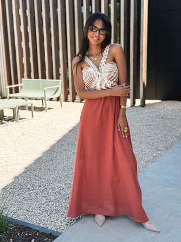 Robe longue Meylin - Brique