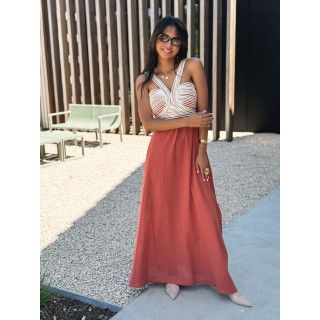 Robe longue Meylin - Brique