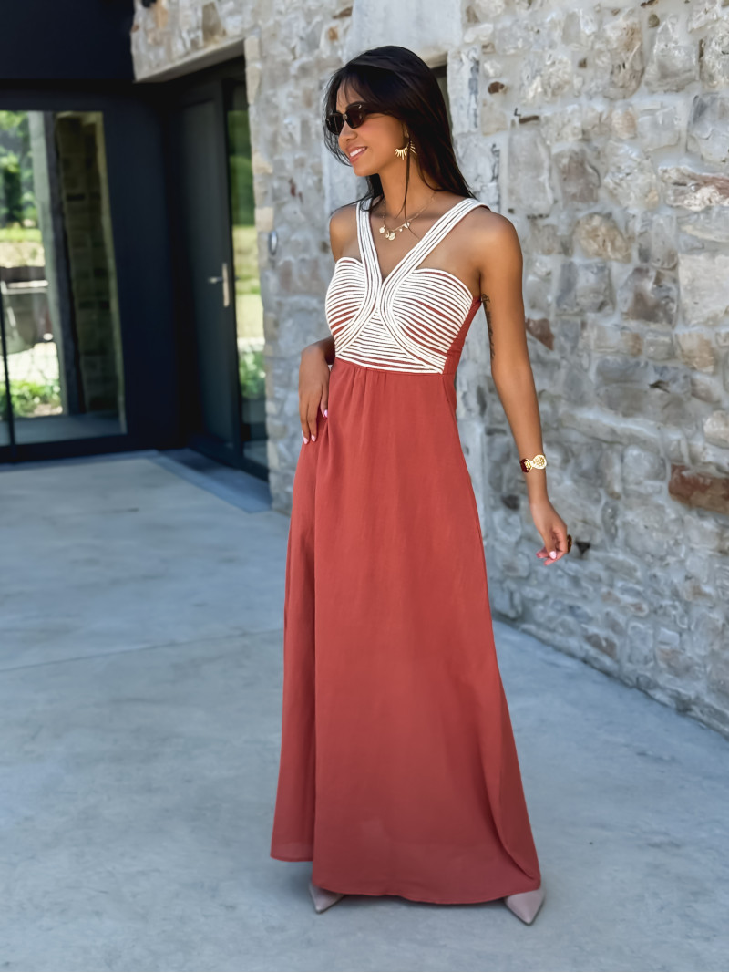 Robe longue Meylin - Brique