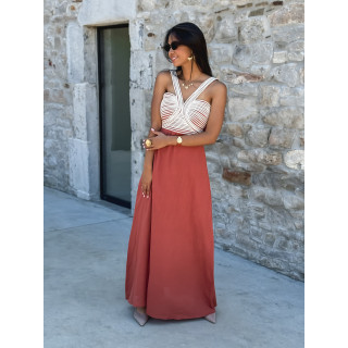 Robe longue Meylin - Brique
