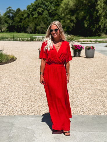 Robe longue Zenaida - Rouge