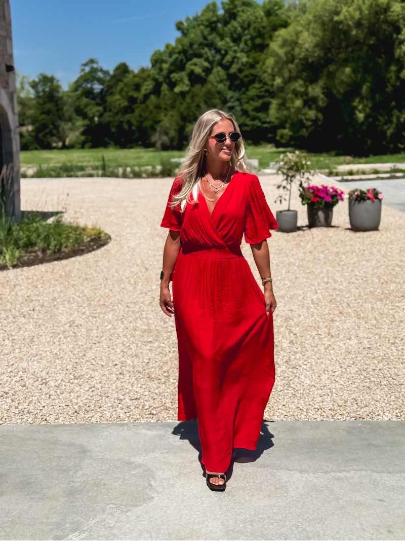 Robe longue Zenaida - Rouge