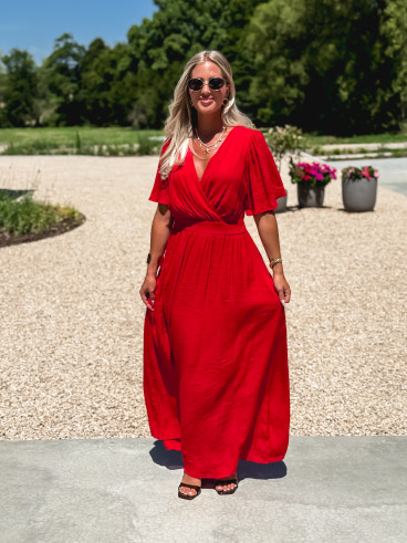 Robe longue Zenaida - Rouge