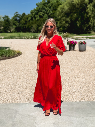 Robe longue Zenaida - Rouge