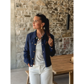 Veste en suédine Maéline - Bleu Marine