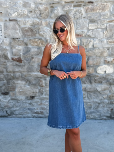 Robe courte en jeans Nergis - Bleu
